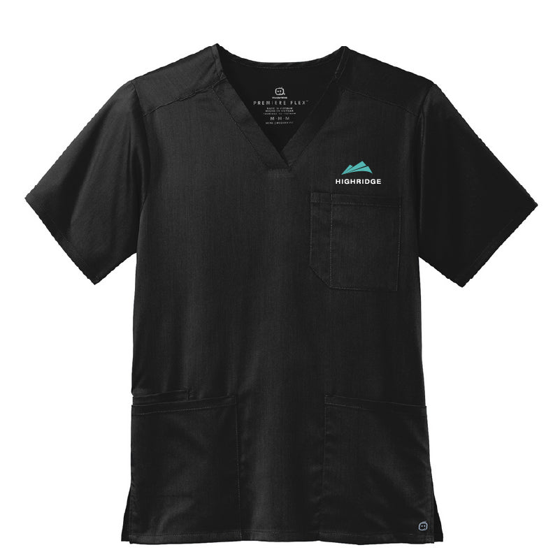 Men's V-Neck Scrub Top - Black