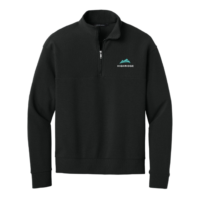 Men's Textured 1/4 Zip Pullover - Deep Black