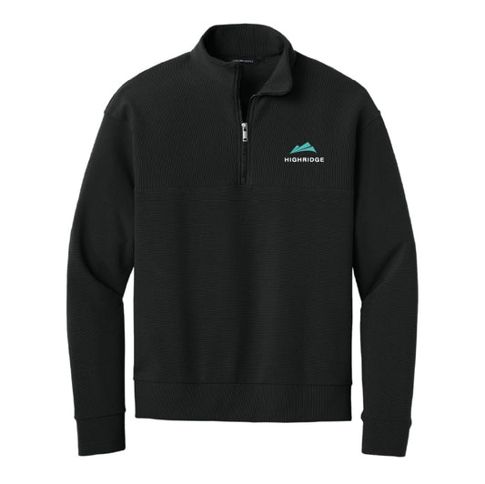 Men's Textured 1/4 Zip Pullover - Deep Black
