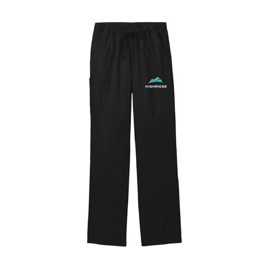Women's Cargo Scrub Pants - Black